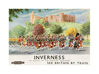 Wee Blue Coo Inverness British Railways Scotland Highlanders Picture Wall Art Print