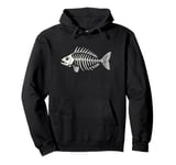 Fish Skeleton | Ironic Ocean Life Funny Fish Bones Nautical Pullover Hoodie