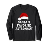 Christmas Santa's Favorite Astronaut Funny Xmas Pajama Long Sleeve T-Shirt