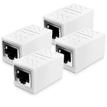 deleyCON 4X CAT6 Coupleur Connecteur de Câble Câbles de Réseau Câble Patch Câble Ethernet Adaptateur Modulaires Blindée 2X Prise Femelle RJ45 DSL LAN Blanc