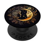 Moon And Sun Celestial Illustration PopSockets Adhesive PopGrip