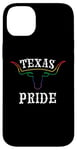 Coque pour iPhone 14 Plus Drapeau arc-en-ciel pour le mois de la Gay Pride du Texas