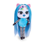 NICI Pixidoos Nali la poupée 20 cm, Boîte Cadeau avec kit Tatouage Enfants, Peigne et Bracelet d'amitié – Poupées stylées aux Cheveux colorés – Peluche Doudou à câliner, Jouer, coiffer, Collectionner 47508 Bleu/Noir