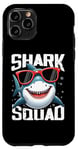 Coque pour iPhone 11 Pro Shark Squad Lunettes de soleil rouges pour garçons et filles