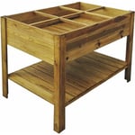 Gardiun - Potager sur Pieds 240 Litres 80x120x88 cm Bois Traité Rouleau Géotextile 6 Espaces pour Potager