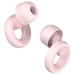 JAYINE Ear Plugs for Sleep, Reusable Soft Silicone Earplugs Hearing Protection, 30dB Noise Cancelling Ear Plugs for Sleeping, Work, Study or Travel - Ear Tips in XS/S/M/L - Pink