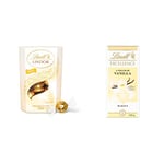 Lindt Lindor White Chocolate Truffles Box - Approximately 16 Balls, 200 g - The Ideal Gift & EXCELLENCE White Chocolate Bar with a Touch of Madagascan Vanilla - 100 g ​