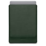 Woolnut MacBook Pro 14" M4 / M3 / M2 / M1 (2024 - 2021) Ekte Skinn Folio Sleeve - 24.5 x 33 cm - Grønn