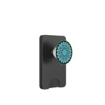 Ailanthus Feuilles Mandala Motif Motif Aqua et Bleu PopSockets PopWallet pour MagSafe