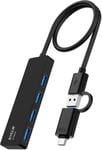 4-Port HUB USB, Ultra-Slim USB 3.0 hub pour MacBook Pro/Air, Adaptateur multiport USB 5 Gbps Data Hub pour iMac Pro, Xbox, PS4, Dell, HP, Surface, Notebook PC, Tesla Model 3, HDD