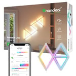 Nanoleaf Lines 60 Degrees Starter Kit, 9 Smart Light Bars LED RGBW - Backlit Modular Wi-Fi Colour Changing Wall Lights, Music & Screen Sync, Works with Alexa Google Assistant Apple Homekit, Room Decor