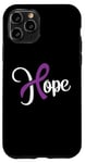 Coque pour iPhone 11 Pro Cancer du pancréas - Hope (courage) avec noeud ruban mauve