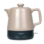 Cordless Ceramic Kettle Electric 1L Elegant Removable Lid Tea Pot Beige 1000W HQ