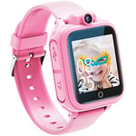 Awatty Montre Intelligente, Jouet enfant 3 4 5 6 7 8 9 10 11 12 ans, Caméra Rotative à 90°, 14 Jeux, Montre Connectée , Jeux Grands Cadeau Fille Garçon (Rose)