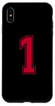 Coque pour iPhone XS Max Rouge 1 Numéro Équipe Junior Sports Uniforme Numéroté