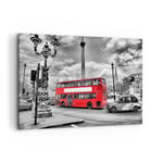 Impression sur Toile 120x80cm Tableaux Image Photo Trafalgar square taxi londres