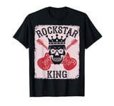 Rockstar King Skull Crown Crossed Guitars T-Shirt