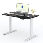 FLEXISPOT 2 Moteurs Bureau Assis Debout 120x60 Une Pièce, Bureau Debout électrique avec Panneau à Fonctions Mémoires, Bureau Réglable en Hauteur Électrique, Charge 100kg, Blanc+Noir