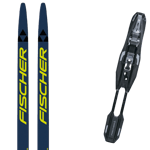 FISCHER Pack ski de fond Fischer Twin Skin Performance Medium 25 + Fixations Mixte Bleu / Jaune Blanc taille 207 2025