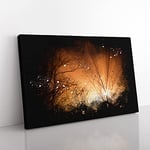 Big Box Art Sun Rays Through The Trees Paint Splash Canvas Wall Art Print Ready to Hang Picture, 76 x 50 cm (30 x 20 Inch), Black, Brown, Cream