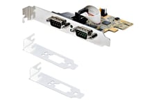 StarTech.com 2-Port PCI Express Serial Card, Dual Port PCIe to RS232 (DB9) Serial Interface Card, 16C1050 UART, Standard or Low Profile Brackets, COM Retention, For Windows & Linux - PCIe to Dual DB9 Card (21050-PC-SERIAL-LP) - seriell adapter - PCIe 2.0