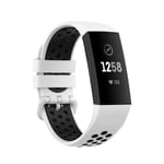 Bi-Color Silikonarmband för Fitbit Charge 4/4 SE/3/3 SE - Vit/Svart Svart