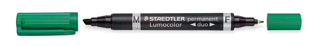 Staedtler Lumocolor Permanent Marker Pens Pack of 10 DUOS Green (US IMPORT)