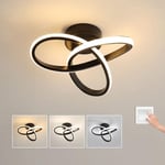 Goeco - Plafonnier Led Dimmable 20W Moderne Lampe de Plafond Dimmable 3000K/4000K/6000K Pour Cuisine Salle à Manger Chambre Couloir Entrée Balcon Noir