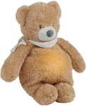 Nattou Peluche Veilleuse Ourson, Sleepy, 7 Teintes naturelles, Boîte à musique intégrée, Batterie Rechargeable USB, 19,3 x 11 x 30,5 cm, Végétalien, Peluche/polyester, Marron clair