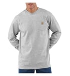 Carhartt Men's Loose Fit Heavyweight Long-Sleeve Pocket T-Shirt, Heather Grey, XXL