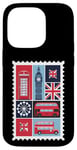 iPhone 14 Pro London Stamp with Iconic Landmarks - London Souvenir Case