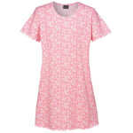 Trofe Sweet Flower Woman Dress Rosa Mønster bomull Large Dame