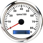 (8KWS) Uusi 85 mm vedenpitävä kierroslukumittari 0-3000 RPM 4000 RPM 6000 RPM 7000 RPM 8000 RPM Mittarimittari LCD käyttötuntimittari 7 väriä taustavalo