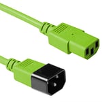 ACT Câble d'alimentation C13 vers C14-1,2 m - pour appareils à Froid, IEC mâle vers Femelle - Câble d'alimentation 3 Broches - AK5113 - Vert