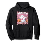 BOO JEE Ghost Halloween Cute Girl Ghost Coffee Pumpkin Latte Pullover Hoodie