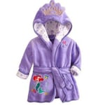 Baby Kids Mickey Mouse Badrock med Huva Pojkar Flickor Fleece Badrock Cartoon Varm Sovkläder[HK] 5-6 Years