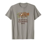 Slothful Cleaning Day Lazy Sloth Housekeeper Cleaning Lady T-Shirt