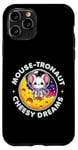 Coque pour iPhone 11 Pro Souris Astronaute Cheesy Dreams Cute Kawaii Moon Space Graphic