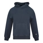 Champion Mens Small Logo On Sleeve Navy Blue Hoodie Cotton - Size X-Small