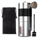 SimCoker Manual Coffee Grinder, Ceramic Burrs Hand Coffee Grinder, Adjustable Grind Setting,Portable Coffee Bean Grinder for Aeropress, for Your Home, Office or Travelling,304 Stainless