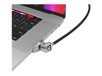 Compulocks MacBook Pro 16" (2019) Adaptateur Ledge avec câble antivol à combinaison argentée avec câble à clé argenté - Adaptateur à fente de verrouillage pour la sécurité - argent - avec câble...