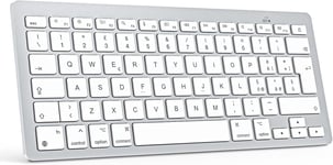 Clavier Bluetooth pour Mac OS, clavier sans fil compact pour Macbook pro/air, imac, Mac mini, Mac Pro, QWERTY IT-Layout, Argent