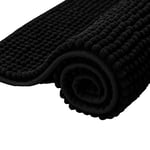 subrtex Tapis de Bain Extra Absorbant Tapis pour Sortie de Douche en Microfibre Chenille Lavable en Machine (40×60cm, Noir)