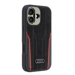 Coque AUDI en TPU rigide pour Apple iPhone 16 6.1 - noir-rouge