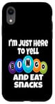 Coque pour iPhone XR I'm Just Here To Yell Bingo And Eat Snacks Soirée de jeu amusante