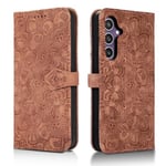 Succtopy Coque pour Samsung Galaxy S24 FE 5G Etui Protection Housse Premium en Cuir PU [Emplacements Cartes] [Fermeture Magnétique] Pochette Flip Portefeuille Case pour Galaxy S24 FE 5G Brun