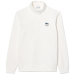 Sweat-shirt Lacoste  SWEATSHIRT  BLANC COL MONTANT ZIPPÉ IMPRIMÉ