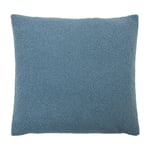 furn. Malham Shearling Fleece Square Feather Filled Cushion - Blue - One Size