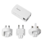 Targus 2-in-1 USB Wall Charger and Power Bank 2100mAh White, pluggar för EU/UK/US/Australien ingår