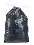 50 ex Sac Poubelle Qualité 30 Litres Pro Noir Fermeture à Lien Coulissant Poignée Coulissantes, Ultra Résistant, Anti-Fuites Adapté pour poubelle ronde ou carrée Recyclable Normes CEE